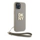 DKNY Wrist Strap Stock Logo case for iPhone 15 Plus - beige