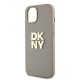 DKNY Wrist Strap Stock Logo case for iPhone 15 Plus - beige