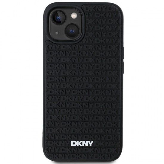 DKNY 3D Rubber Repeat Pattern case for iPhone 15/14/13 - black