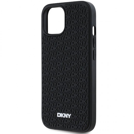DKNY 3D Rubber Repeat Pattern case for iPhone 15/14/13 - black