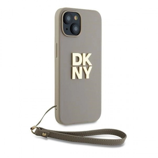 DKNY Wrist Strap Stock Logo case for iPhone 15 / 14 / 13 - beige