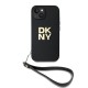 DKNY Wrist Strap Stock Logo case for iPhone 15 / 14 / 13 - black