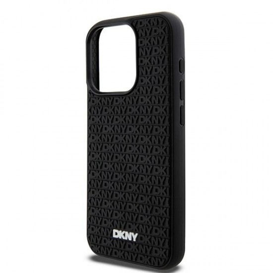 DKNY 3D Rubber Repeat Pattern case for iPhone 15 Pro Max - black
