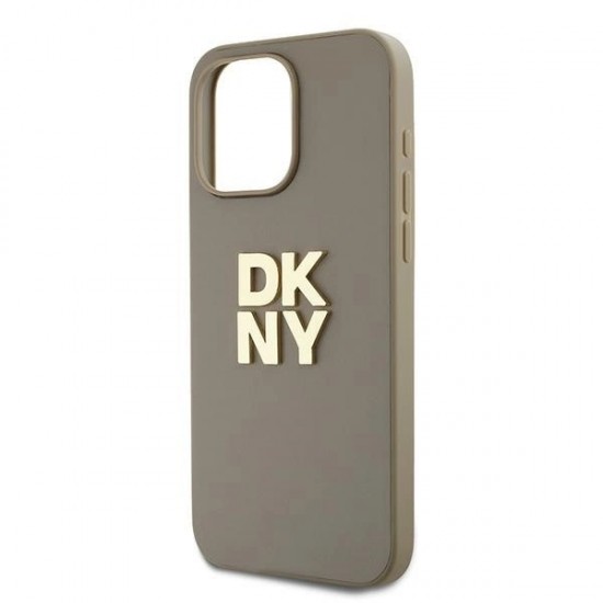DKNY Wrist Strap Stock Logo case for iPhone 15 Pro Max - beige