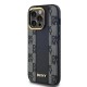 DKNY Leather Checkered Mono Pattern MagSafe Case for iPhone 13 Pro / 13 - Black