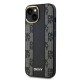 DKNY Leather Checkered Mono Pattern MagSafe Case for iPhone 15 Plus / 14 Plus - Black
