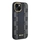 DKNY Leather Checkered Mono Pattern MagSafe Case for iPhone 15 Plus / 14 Plus - Black