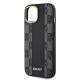 DKNY Leather Checkered Mono Pattern MagSafe Case for iPhone 15/14/13 - Black