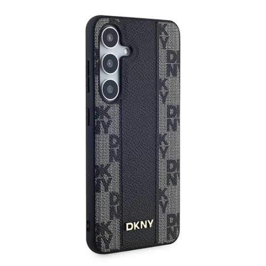 DKNY Leather Checkered Mono Pattern MagSafe case for Samsung Galaxy S24 - black