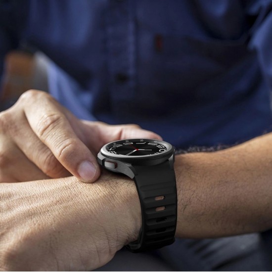 Tech-Protect Silicone Line Strap for Samsung Galaxy Watch 4 / 5 / 5 Pro / 6 / 7 / FE - Black