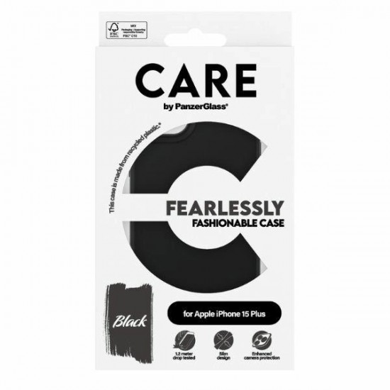 CARE by PanzerGlass Fearlessly Fashionable Case for iPhone 15 Plus - Black