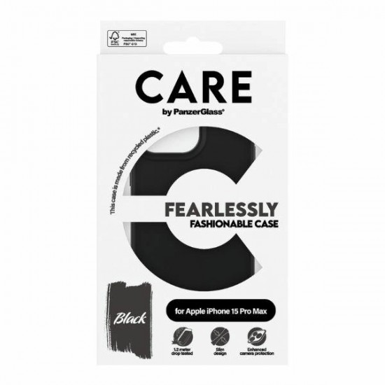 CARE by PanzerGlass Fearlessly Fashionable Case for iPhone 15 Pro Max - Black