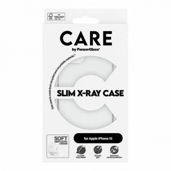 CARE by PanzerGlass Slim X-Ray Case for iPhone 15 - Clear