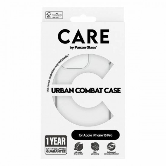CARE by PanzerGlass Urban Combat Case for iPhone 15 Pro - Clear