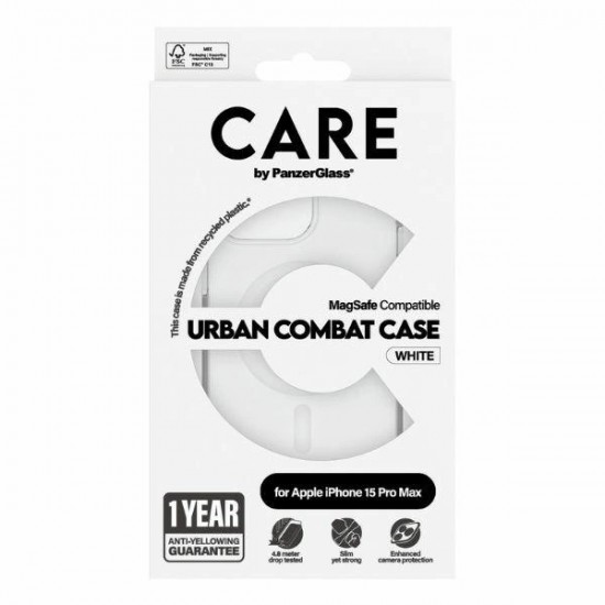 CARE by PanzerGlass Urban Combat Case MagSafe for iPhone 15 Pro Max - White