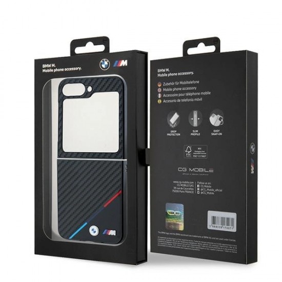 BMW Carbon Tricolor Case for Samsung Galaxy Z Flip 6 - Black