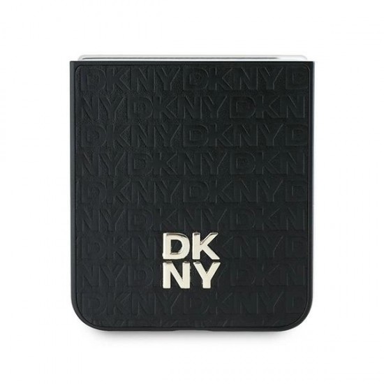 DKNY Repeat Pattern Stack Logo Case for Samsung Galaxy Z Flip6 - Black