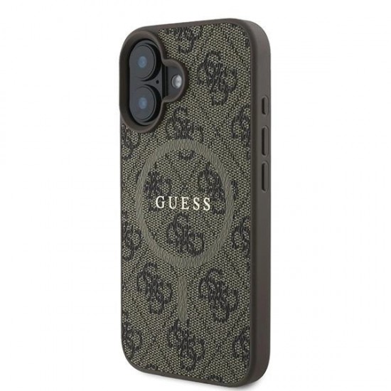 Guess 4G Ring Classic Logo MagSafe iPhone 16 Plus Case - Brown