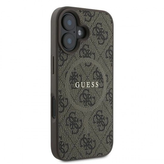 Guess 4G Ring Classic Logo MagSafe iPhone 16 Plus Case - Brown