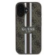 Guess 4G Printed Stripes MagSafe iPhone 16 Plus Case - Brown