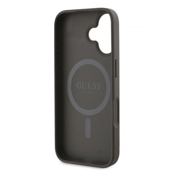 Guess 4G Printed Stripes MagSafe iPhone 16 Plus Case - Brown