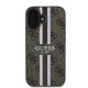 Guess 4G Printed Stripes MagSafe iPhone 16 Case - Brown