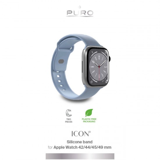 Puro Icon Silicone Strap for Apple Watch 38 / 40 / 41 mm - Light Blue (2 pcs.)