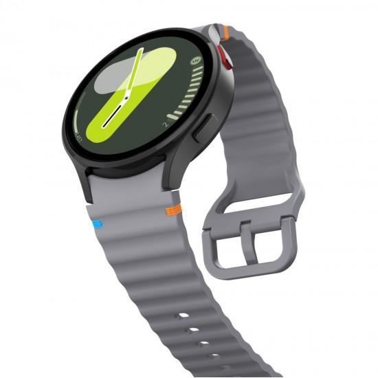 Tech-Protect Silicone Sport Strap for Samsung Galaxy Watch 4 / 5 / 5 Pro / 6 / 7 / FE - Gray