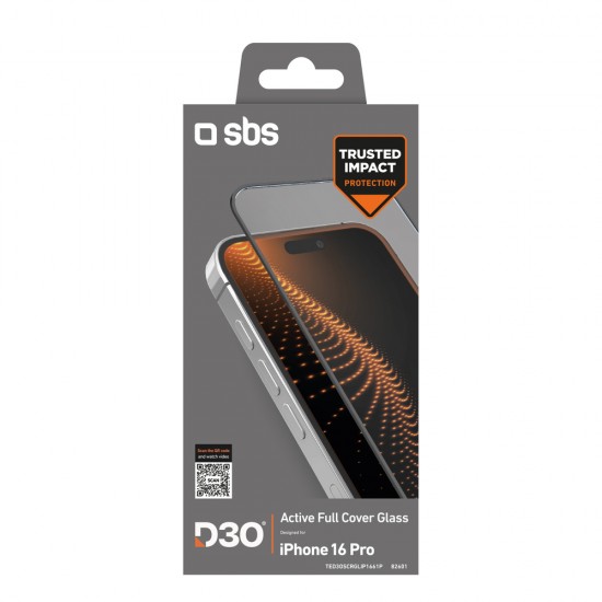 SBS Tempered Glass D3O with frame for iPhone 16 Pro