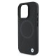 BMW Signature Leather Half Textured & Circle MagSafe case for iPhone 16 Pro - black