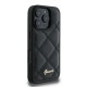 Guess Quilted Metal Logo iPhone 16 Pro Case - Black