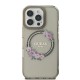 Guess IML Flowers Wreath MagSafe Case for iPhone 16 Pro - Black