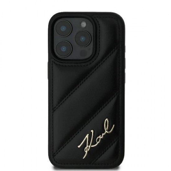 Karl Lagerfeld Quilted Signature iPhone 16 Pro Case - Black