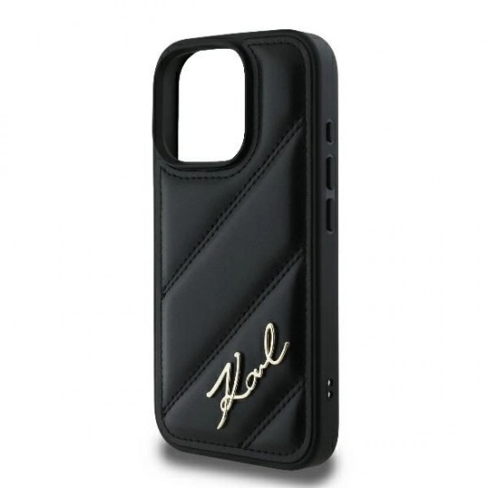 Karl Lagerfeld Quilted Signature iPhone 16 Pro Case - Black