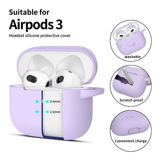 Tech-Protect Silicone Hook Case for Apple AirPods 3 - Purple