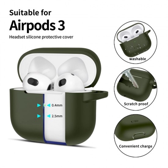 Tech-Protect Silicone Hook Case for Apple AirPods 3 - Green
