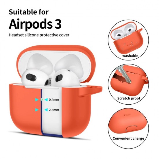 Tech-Protect Silicone Hook Case for Apple AirPods 3 - Orange