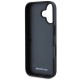 AMG Leather Debossed Lines Black Logo iPhone 16 Case - Black