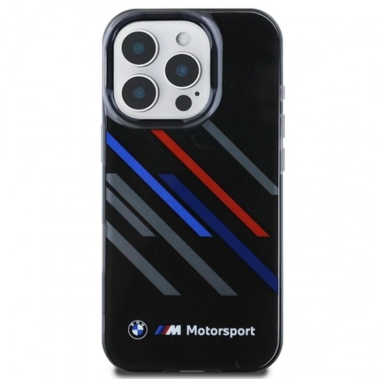 BMW Motosport IML Random Stripes iPhone 16 Pro Case - Black