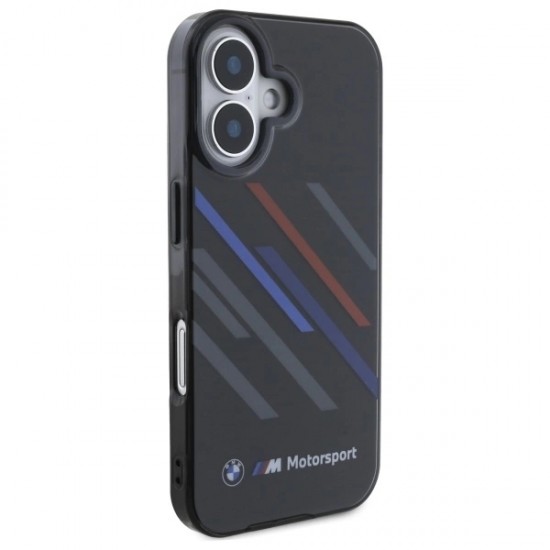 BMW Motosport IML Random Stripes iPhone 16 Plus Case - Black