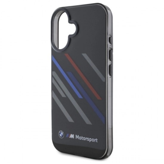 BMW Motosport IML Random Stripes iPhone 16 Plus Case - Black