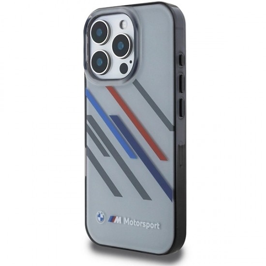 BMW Motosport IML Random Stripes iPhone 16 Pro Max Case - Gray