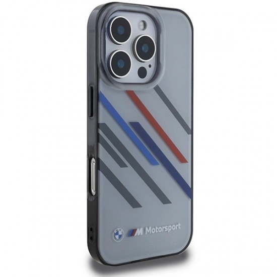 BMW Motosport IML Random Stripes iPhone 16 Pro Max Case - Gray