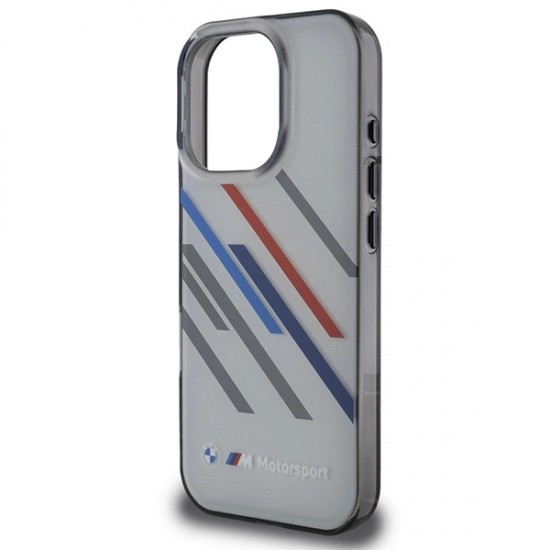 BMW Motosport IML Random Stripes iPhone 16 Pro Max Case - Gray