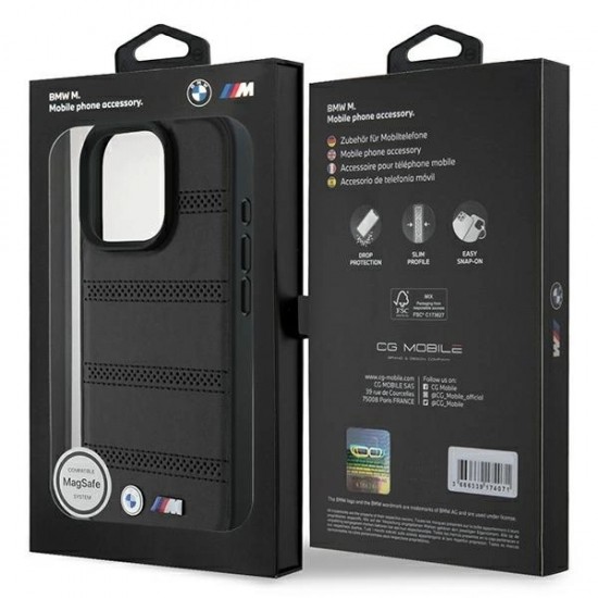 BMW M Perforated And Stitched Line MagSafe case for iPhone 16 Pro - black