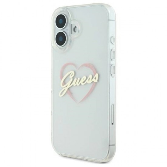 Guess IML Heart Case for iPhone 16 plus - Transparent