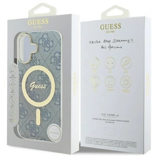 Guess IML 4G MagSafe iPhone 16 Case - Blue