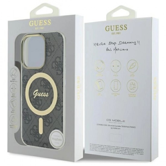 Guess IML 4G MagSafe Case for iPhone 16 Pro Max - Black