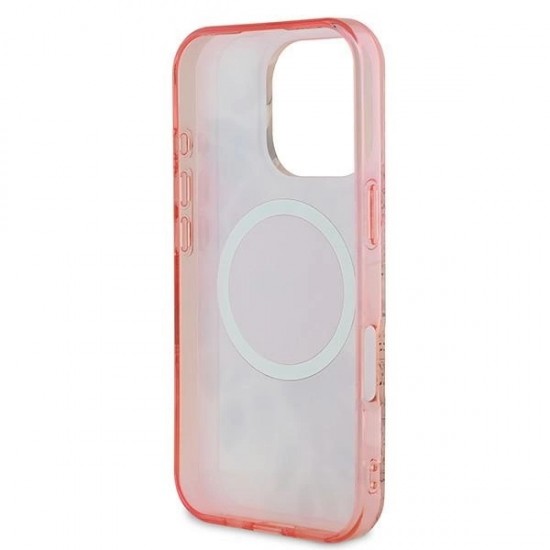 Guess IML Flower & Tonal Circle MagSafe iPhone 16 Pro Max Case - Pink