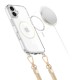 Tech-Protect FlexAir Chain MagSafe iPhone 16 Case - Clear + 2 Lanyards (Black & Taupe)
